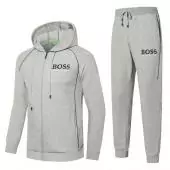 hugo boss tracksuit jacket zip Trainingsanzug embroidery boss hoodie gray